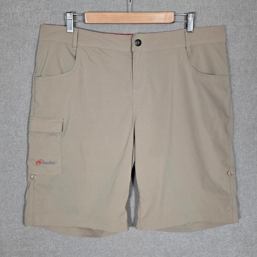Cloudveil Women's Hike Cargo Tan Short Stretch Quick Dry Roll Up Convertible XXL
